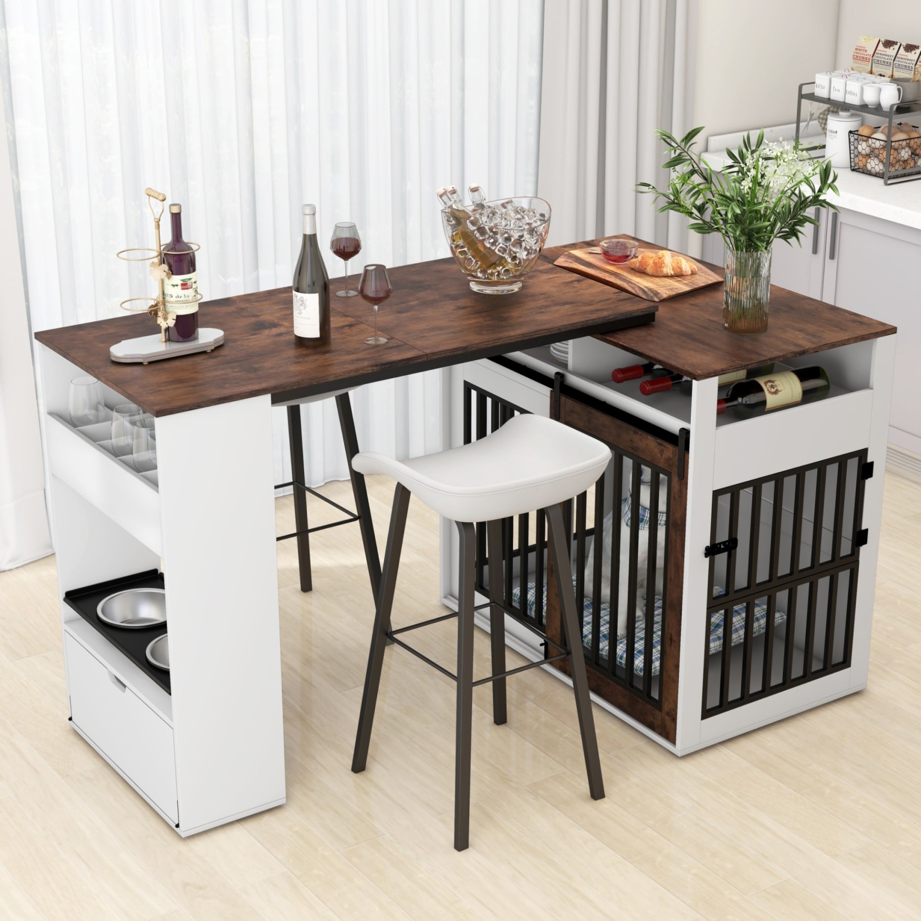 Dog crate 2025 kitchen table