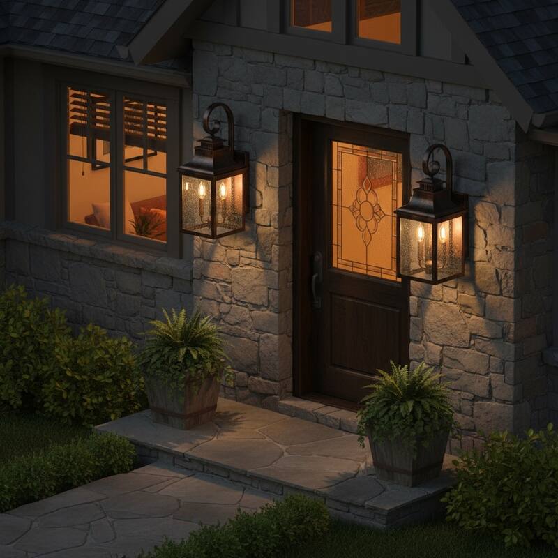 Morgan 2 Light Exterior Lighting in Black Finish