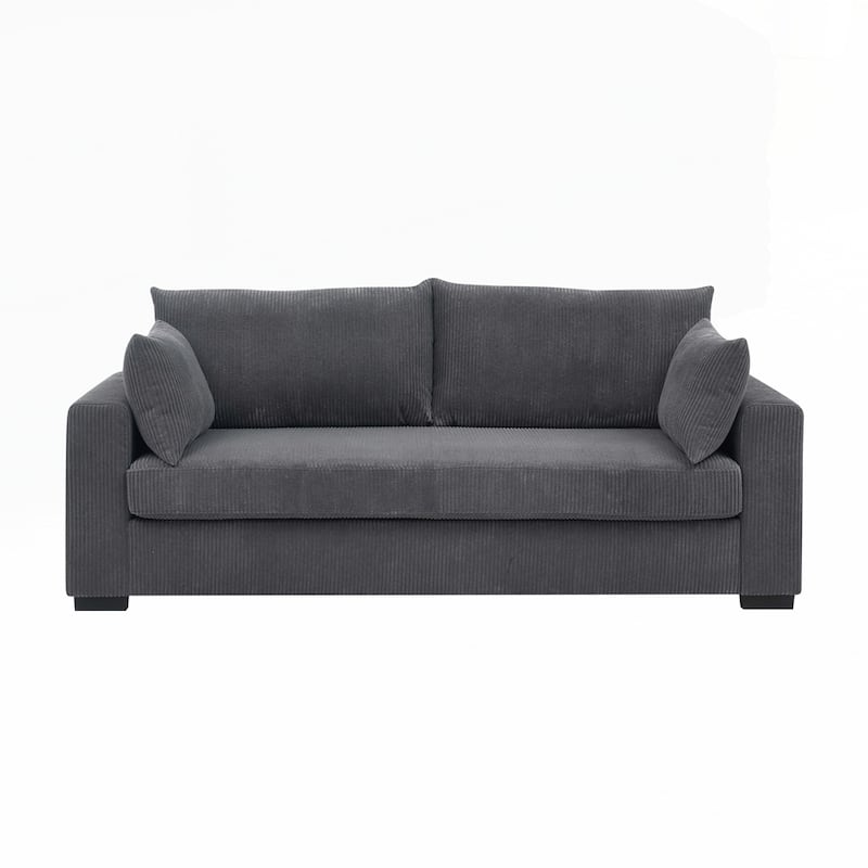 Coastal Haven Corduroy Sofa - 2 Seat - Dark Gray