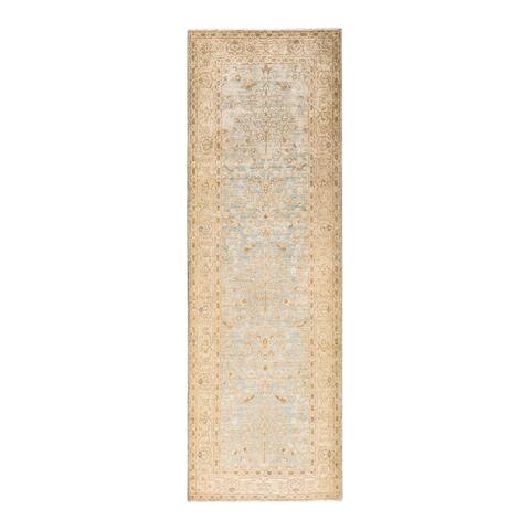 Overton Eclectic One-of-a-Kind Hand-Knotted Runner - Light Blue, 3' 1" x 9' 10" - 3' 1" x 9' 10"