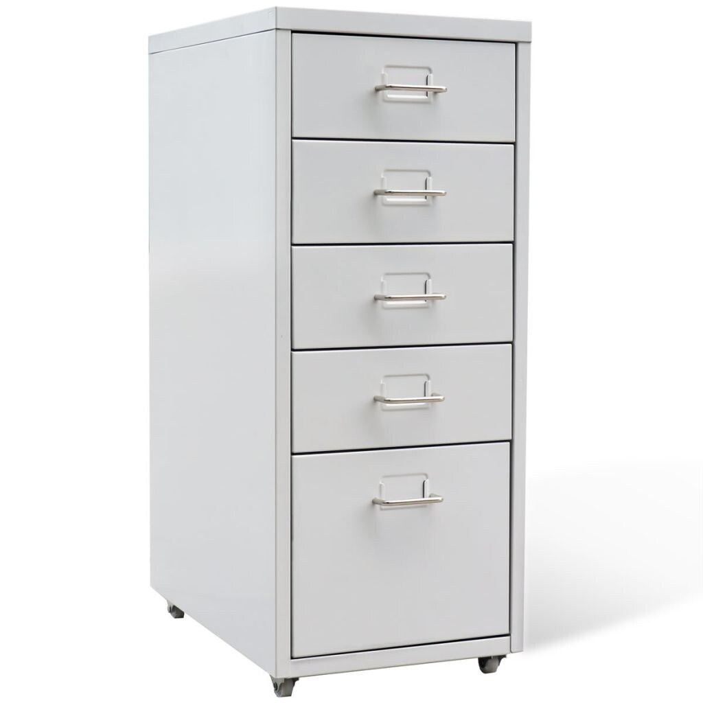 Shop Vidaxl File Cabinet With 5 Drawers Gray 27 Steel Overstock 18965352