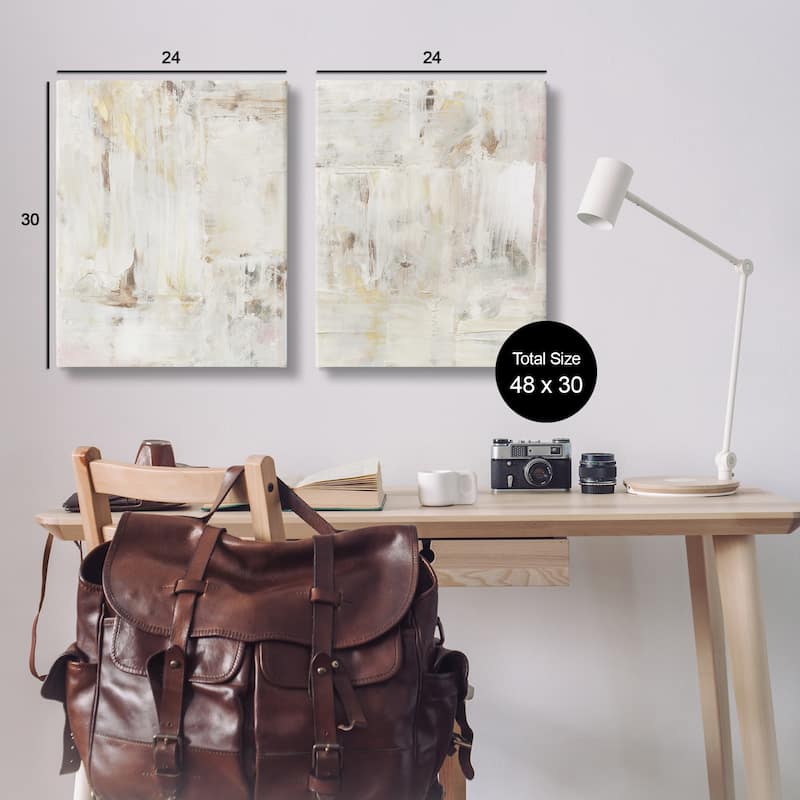 Stupell Contemporary Muted Abstracts Canvas Wall Art Design By Victoria Barnes (Set of 2)