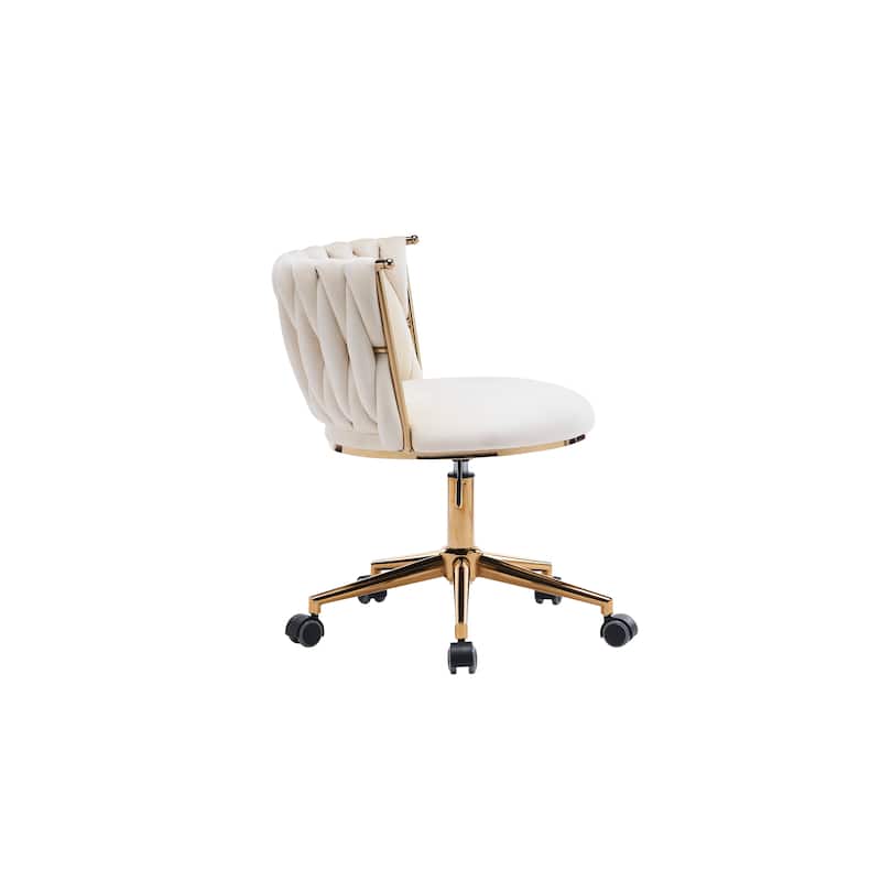 Office Desk Chair, Upholstered Home Office Desk Chairs with Adjustable Swivel Wheels, Ergonomic