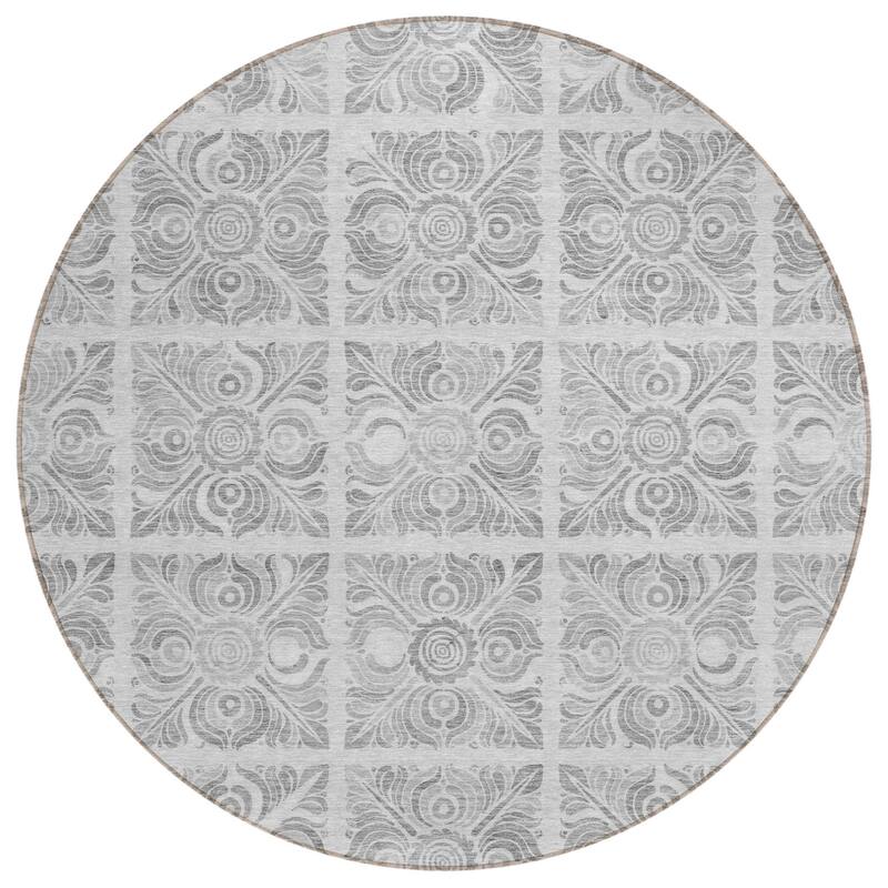 HomeRoots Medallion Transitional Rectangle Outdoor Rug