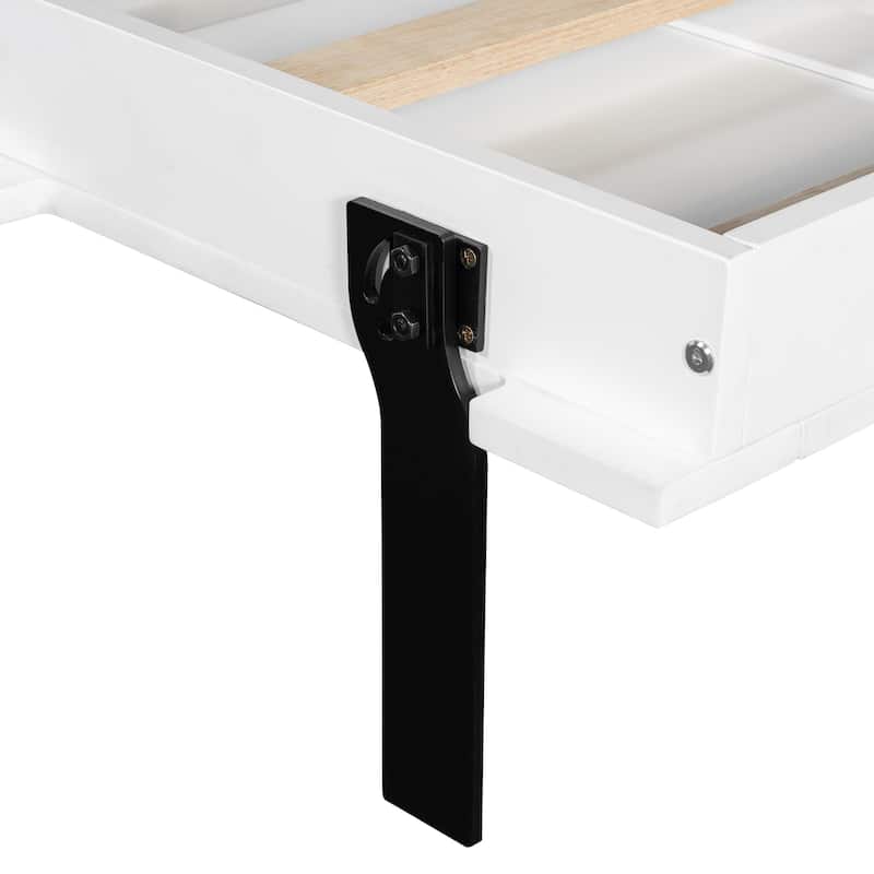 Murphy Bed Heavy Duty Cabinet Bed with Storage Shelves Queen Size