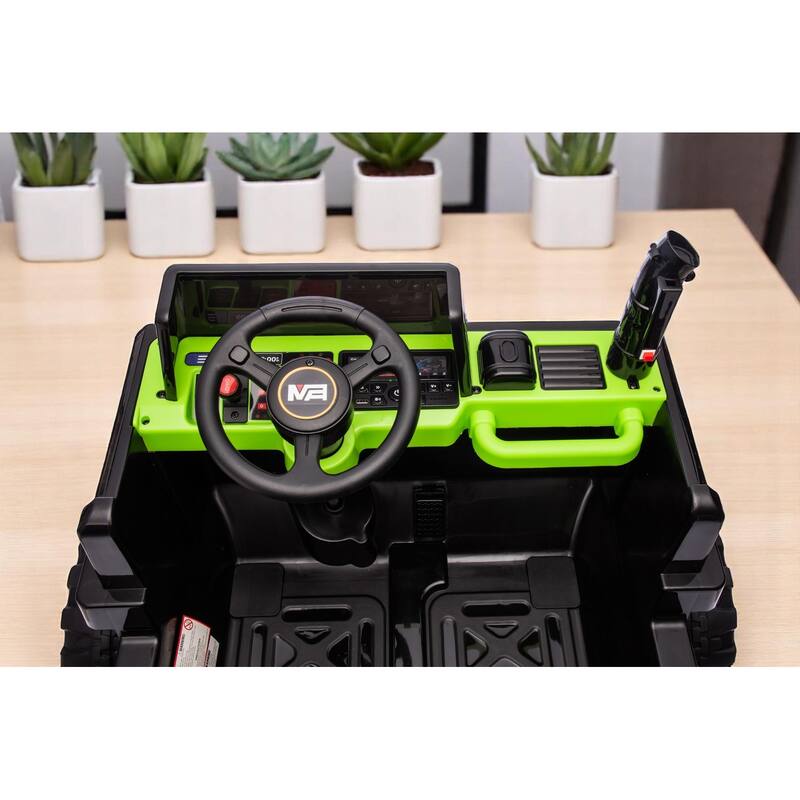 24V Ride-On Dump Truck with Remote Control, Automatic Trailer, Bluetooth, and Music - Electric Construction Vehicle Toy