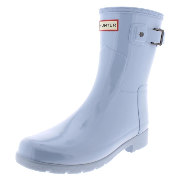 refined short gloss rain boot