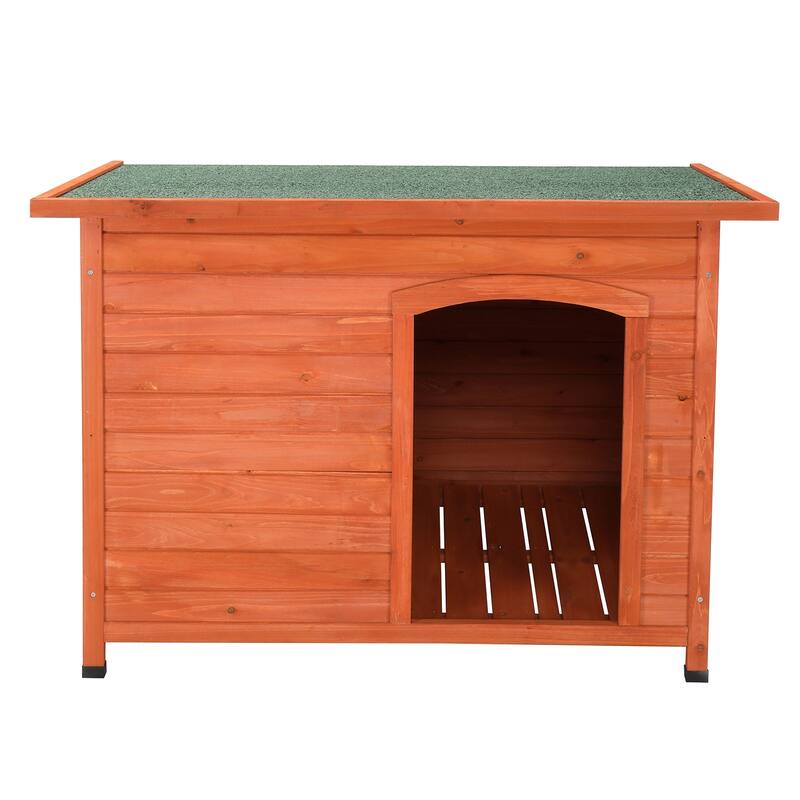 Natural Wood Color Large Size Waterproof Wood Dog House Pet Shelter