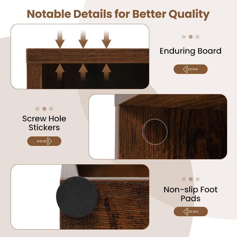 Gymax 2-Cube Bookcase w/ 5-Position Adjustable Shelf Anti-Toppling