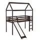 preview thumbnail 8 of 9, Twin Size Wooden Loft Bed with Integrated Slide and Guardrails for Safe and Imaginative Children's Bedrooms