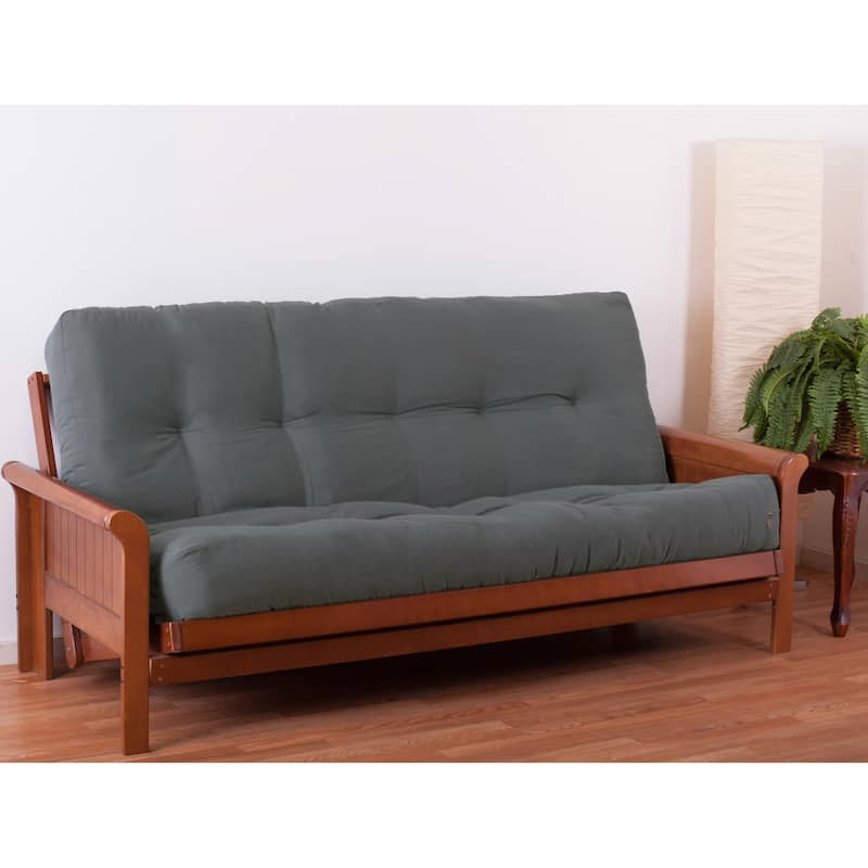 9-inch Thick Twill Futon Mattress (Twin, Full, or Queen) - Steel Grey - Full