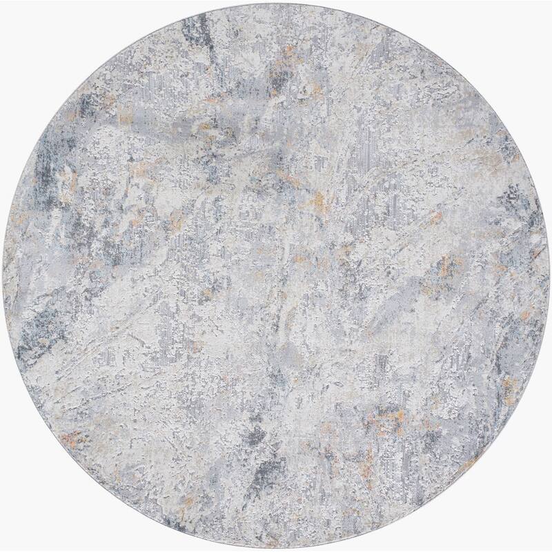 Livabliss Hassler Modern Industrial Area Rug - Grey/Slate - 6'7" Round