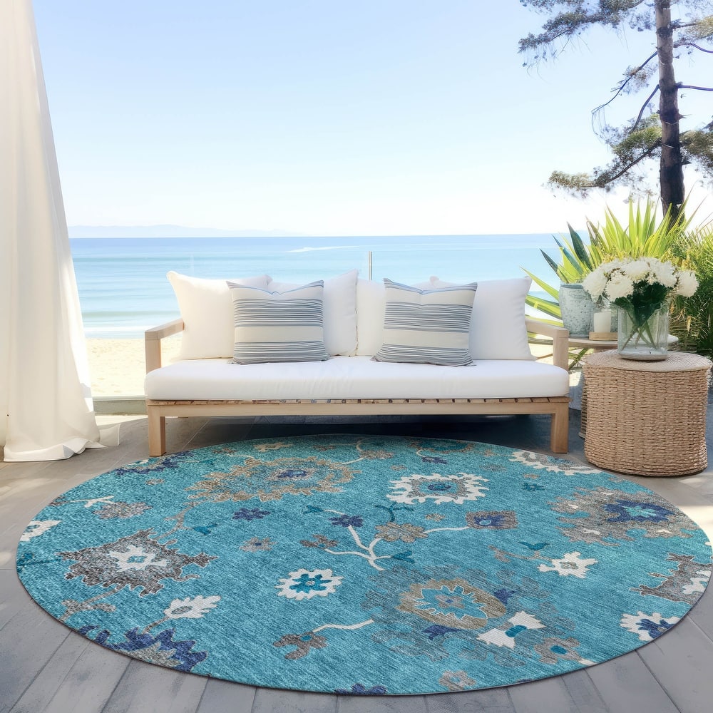 Machine Washable Indoor/ Outdoor Chantille Kashan Traditonal Rug