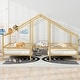 preview thumbnail 3 of 21, Double Twin House Beds with Built-in Table, Platform/Daybed, Gold