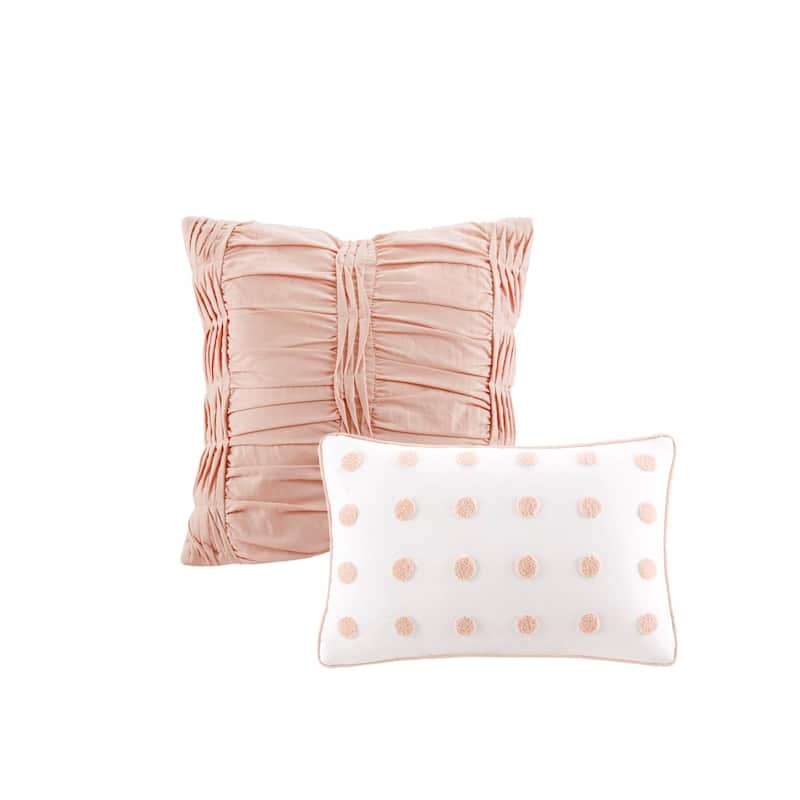 Intelligent Design Brooklyn Cotton Jacquard Comforter Set with Euro Shams and Throw Pillows