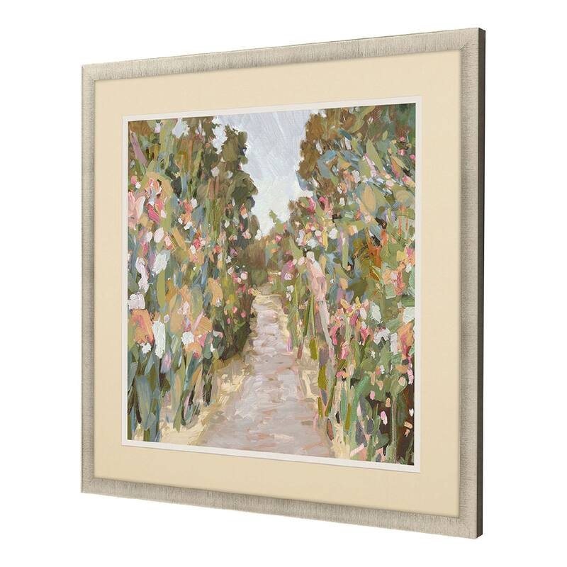Garden Delight - Path Framed Art Giclee Under Glass - Pink