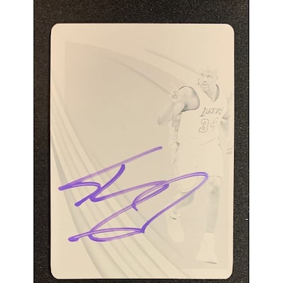 Shaquille OΓÇÖNeal 2020 Panini Immaculate Signed Printing Plate Card Auto JSA 1/1 - 8'6" x 11'6"