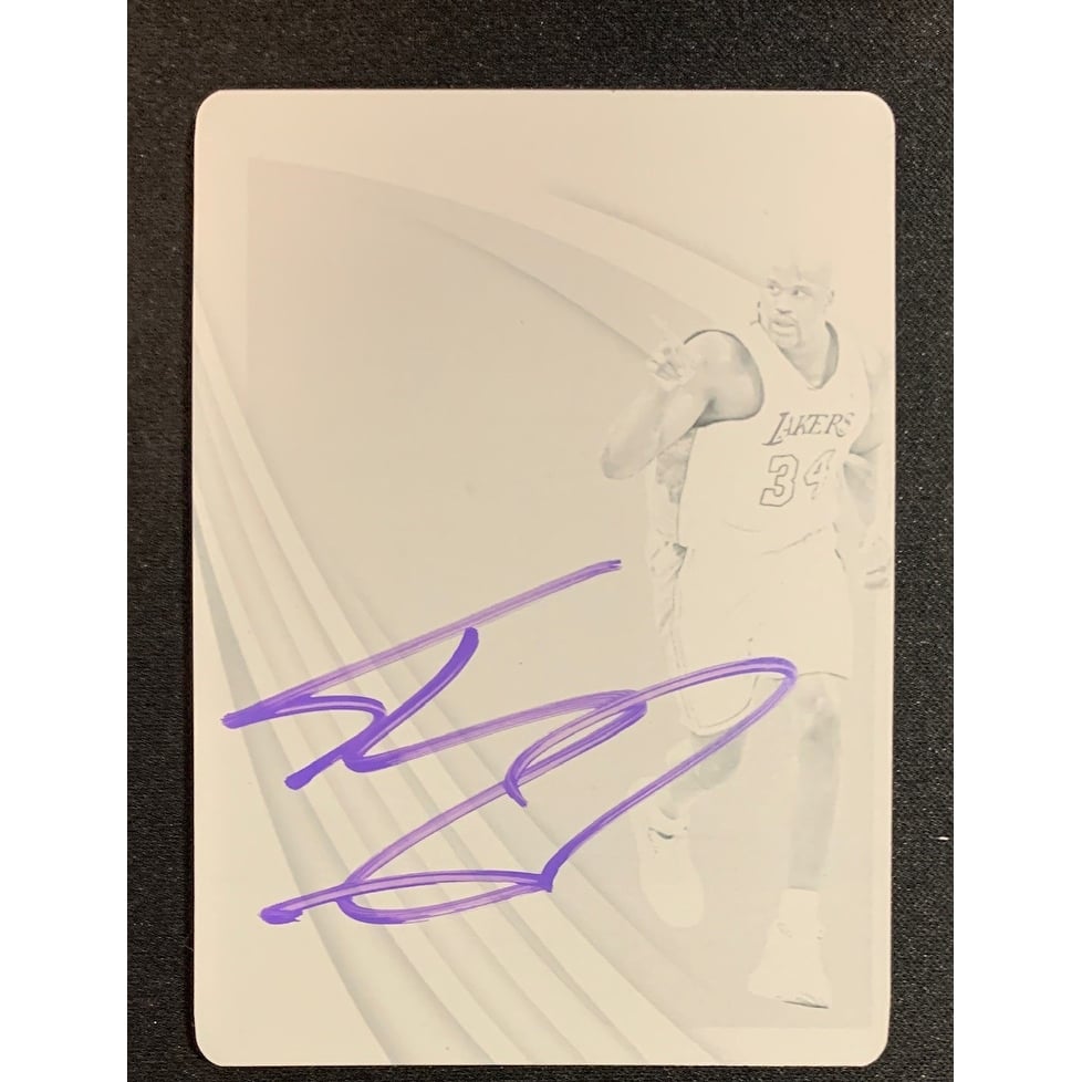 Shaquille OΓÇÖNeal 2020 Panini Immaculate Signed Printing Plate Card Auto JSA 1/1 - 8'6" x 11'6"
