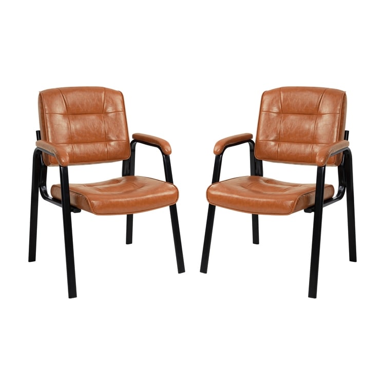 Premium Leather Executive Office Chairs with Padded Armrest