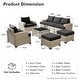 preview thumbnail 39 of 62, XIZZI 8-Piece Patio Wicker Furniture Conversation Set with Coffee Table