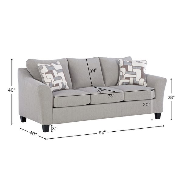 Roundhill Furniture Elaris Contemporary Flared Arm Sofa with Soft Chenille Upholstery, Taupe
