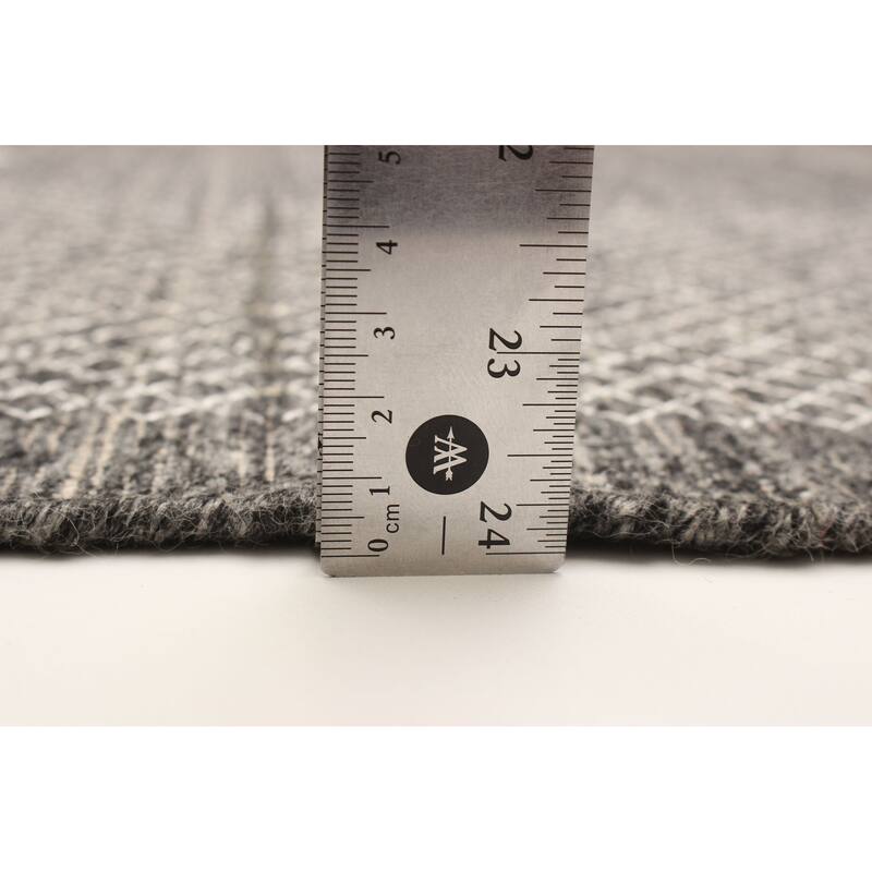 ECARPETGALLERY Flat-Weave Ankara FW Dark Grey Wool Kilim - 5'2 x 7'4