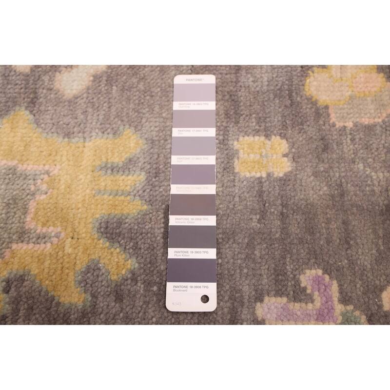 ECARPETGALLERY Hand-knotted Modern Oushak Dark Grey Wool Rug - 7'10 x 9'9