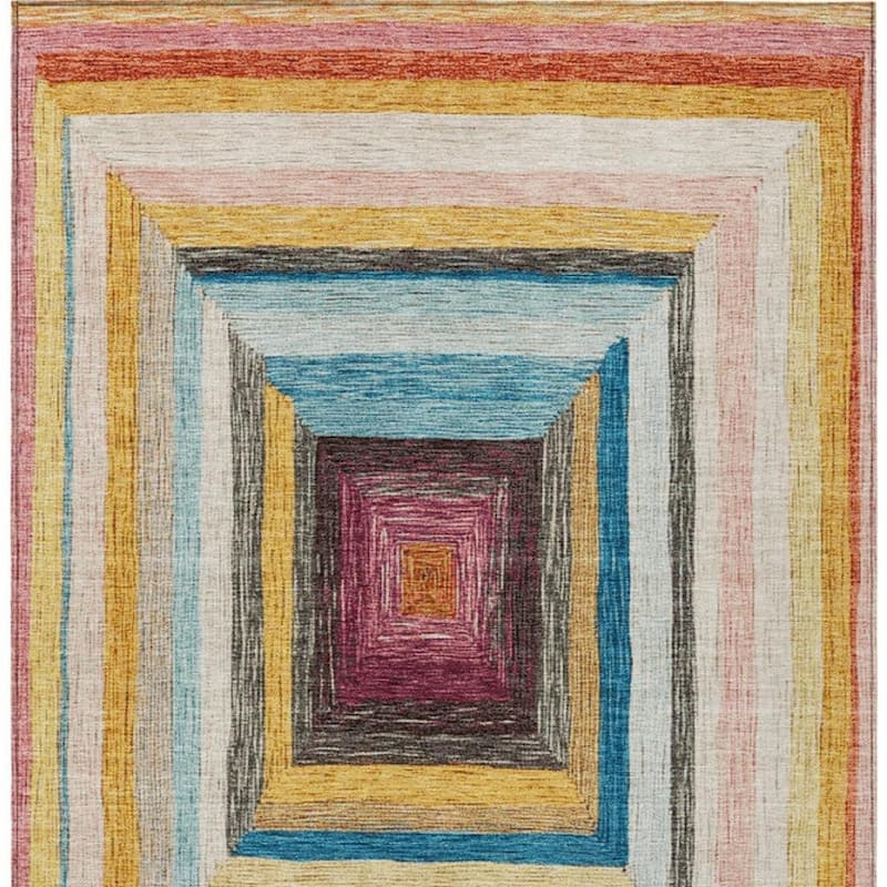 HomeRoots Geometric Transitional Rectangle Outdoor Rug