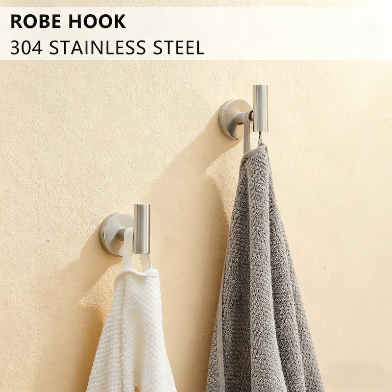 Topcraft Wall Mounted Stainless Steel Bathroom 8 Piece Hardware Set