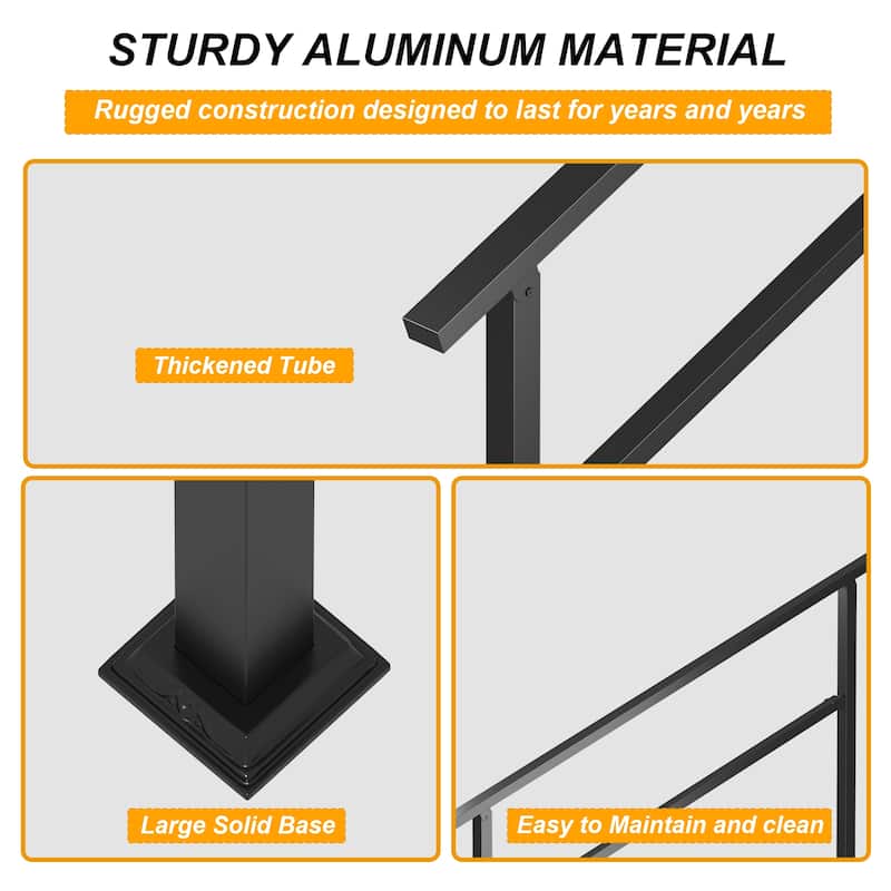 Wrought Iron Stair Handrail WeatherResistant Railing Home Garden Porch
