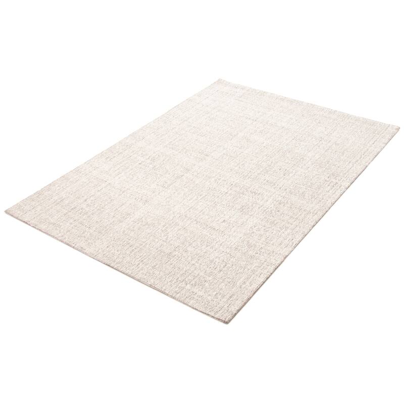 ECARPETGALLERY Hand Tufted Timeless Cream Wool Rug - 5'5 x 7'7