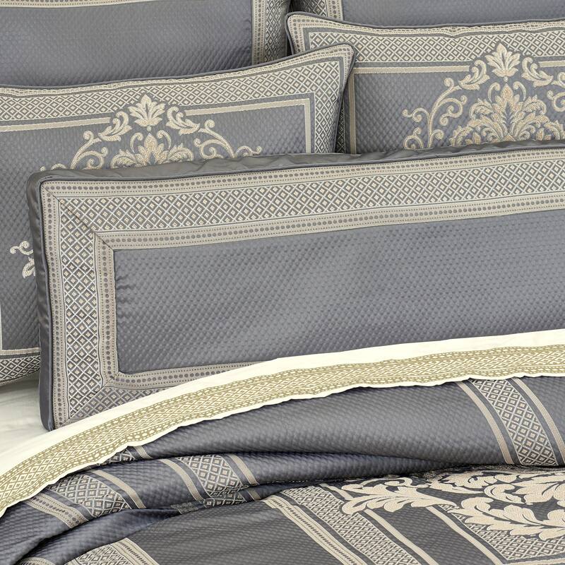 J. Queen New York Excelsior Bolster Decorative Throw Pillow - Accent - Polyester - French Blue