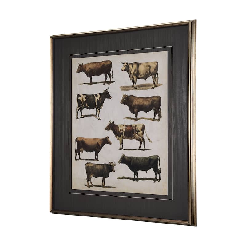 Antique Cow Chart Framed Art Print