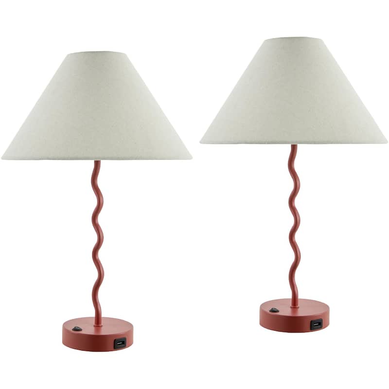 Livabliss Begonia Country Accent Table Lamp - Red