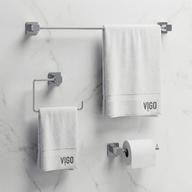 VIGO Meridian 3-Piece Bathroom Hardware Accessory Set with 24 in. Towel Bar, Toilet Paper Holder, Hand Towel Holder