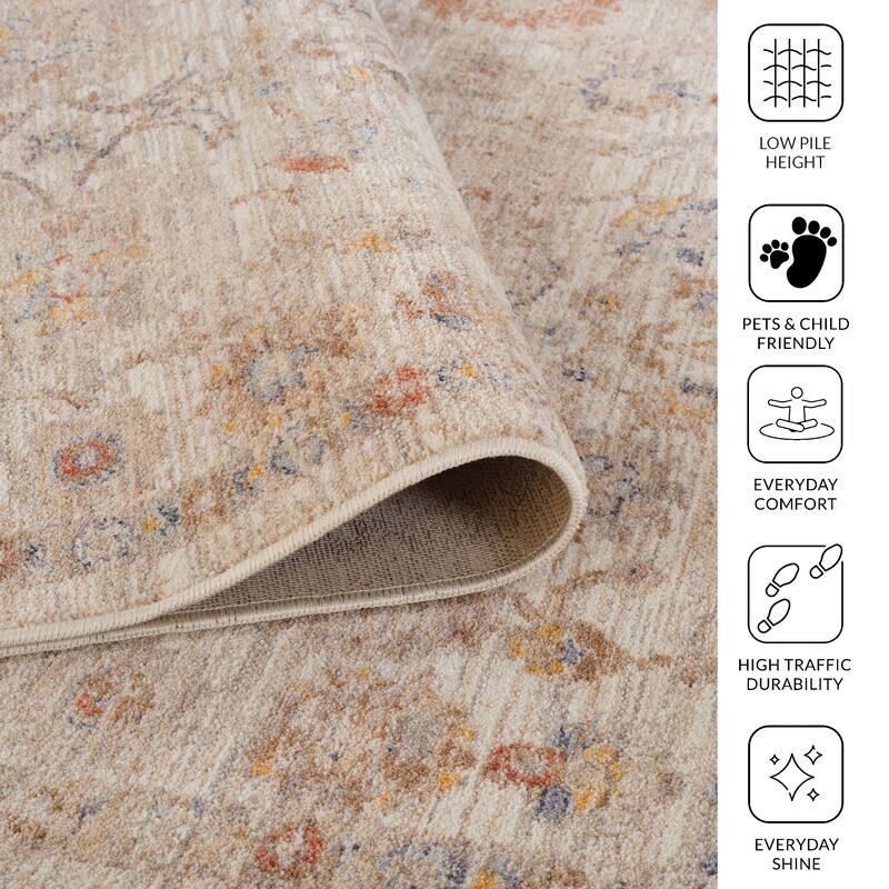 Albany Vintage Power-Loom Ivory Area/Runner Rug