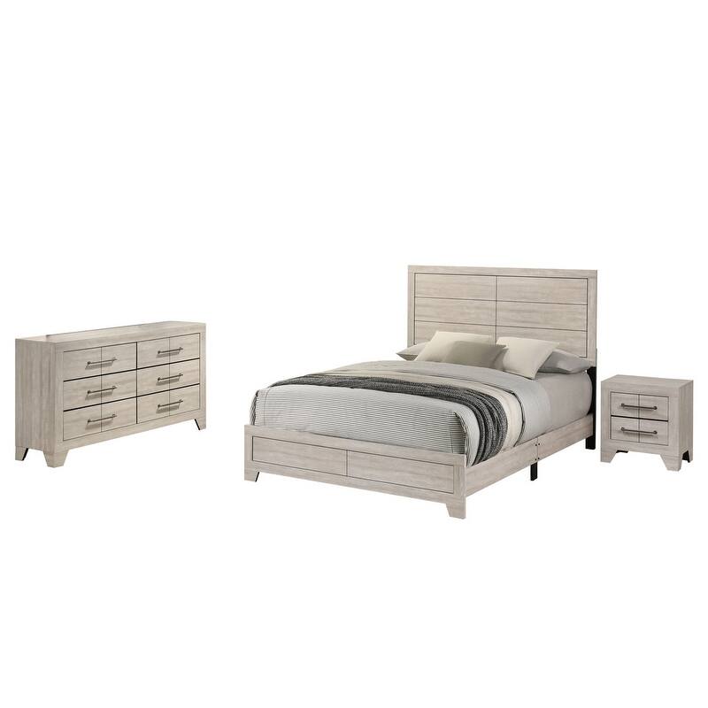 Best Quality Rustic Grey Oak Panel Bedroom Sets