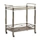 preview thumbnail 2 of 3, Metropolitan Antique Brass Metal Bar Cart with Glass Top by iNSPIRE Q Bold