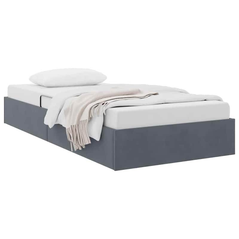 vidaXL Storage Bed with Mattress in Velvet