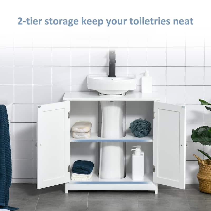 MDF Bathroom Storage Cabinet with Adjustable Shelf and U-Shaped Cut Fits Most Bathroom Styles - 23.5" W x 11.75" D x 23.5" H
