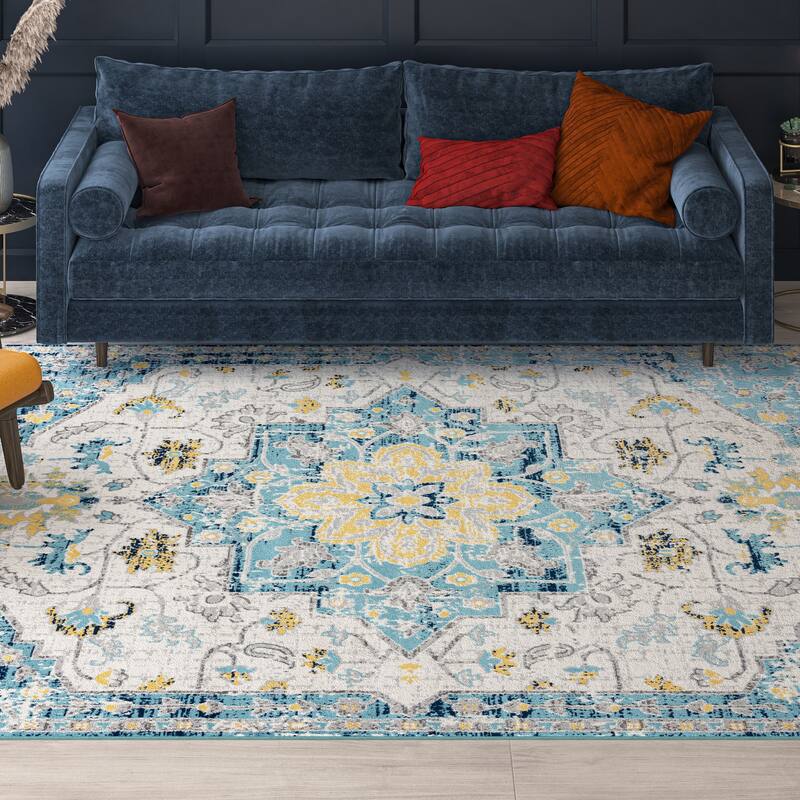 Dynah Bohemian & Eclectic Medallion Indoor Area Rug