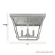 preview thumbnail 9 of 9, Hunter Laurel Ridge 4-Light Flush Mount Ceiling Light - Entry, Hallyway, Bathroom - Modern Farmhouse, Industrial - Damp Rated!