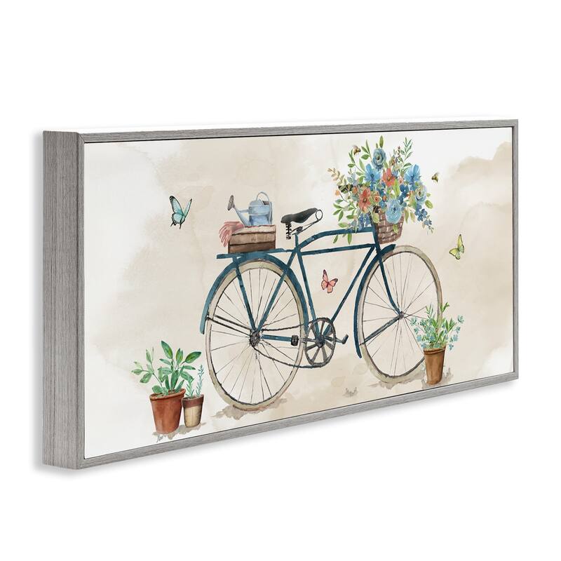 Stupell Garden Bicycle & Florals Framed Giclee Art Design By Nan