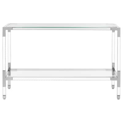 SAFAVIEH Couture High Line Collection Arverne Acrylic Silver Console Table - 47" W x 15.5" L x 30" H
