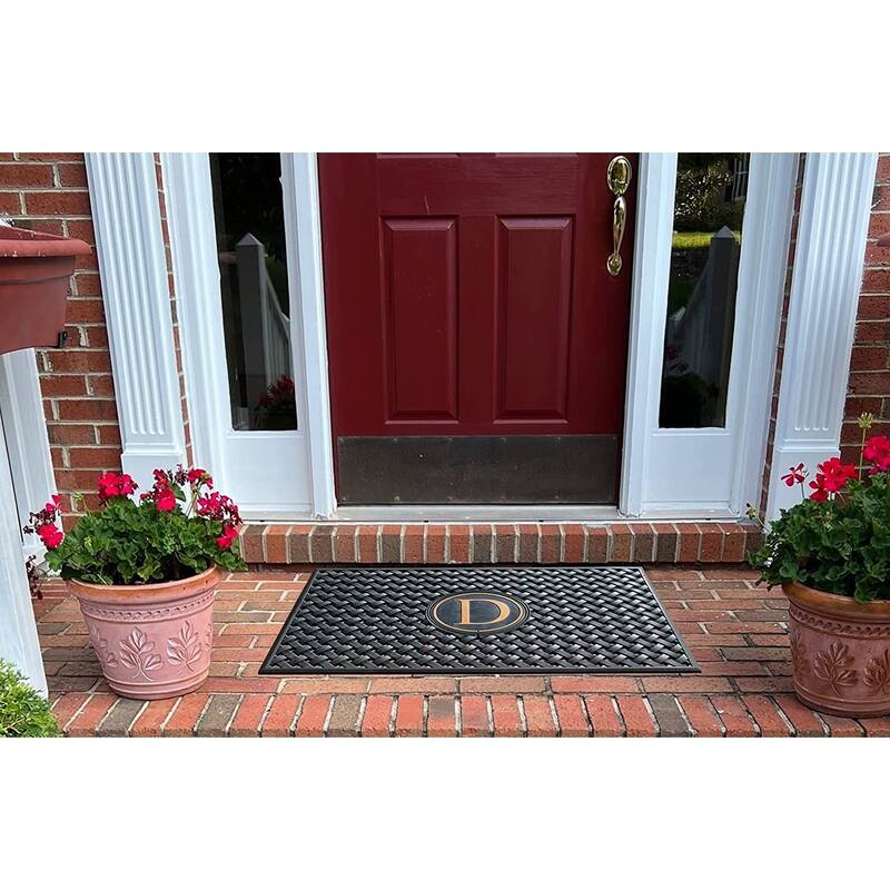A1HC 100% Pure Rubber Monogrammed Front Door Mat 24" x39" Indoor Outdoor Doormat