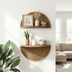 preview thumbnail 1 of 5, Brown Boho Arched Lunar Ledges 2 Piece Floating Wall Shelf 12x6 - 6.62" H x 11.75" L x 5" D Brown Half Moon