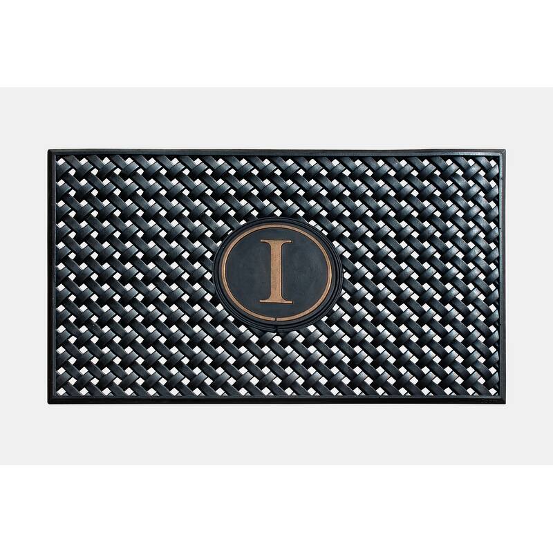 A1HC 100% Pure Rubber Monogrammed Front Door Mat 24" x39" Indoor Outdoor Doormat - I