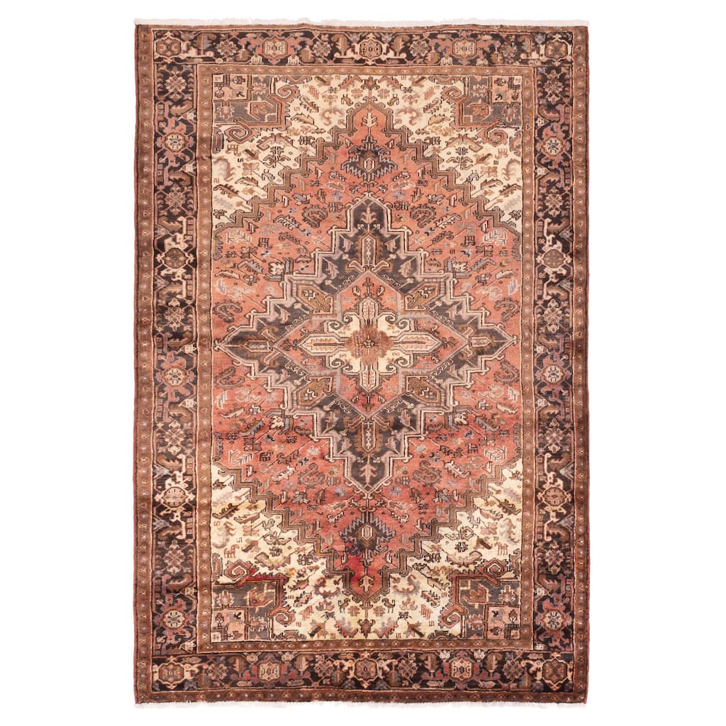 ECARPETGALLERY Hand-knotted Sarabi Light Red Wool Rug - 6'4 x 9'7