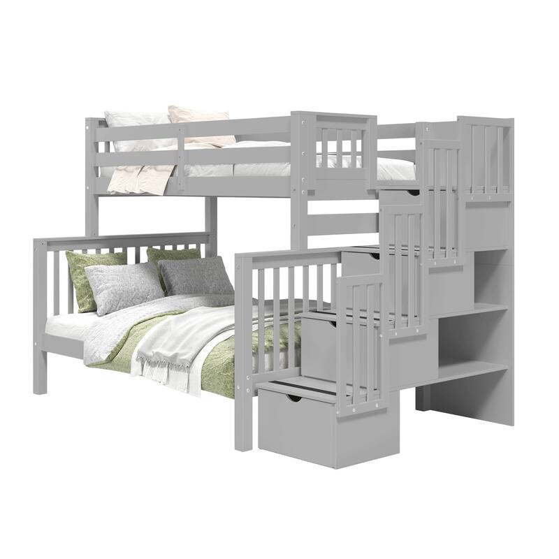 Taylor & Olive Trillium Twin over Full Stairway Bunk Bed