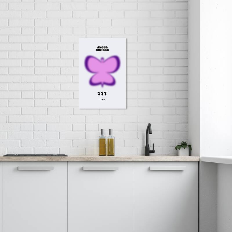 Wynwood Studio Canvas Spiritual and Religious Angel Number Luck Purple and Bohemian & Eclectic Wall Art Canvas Print - 24 x 16